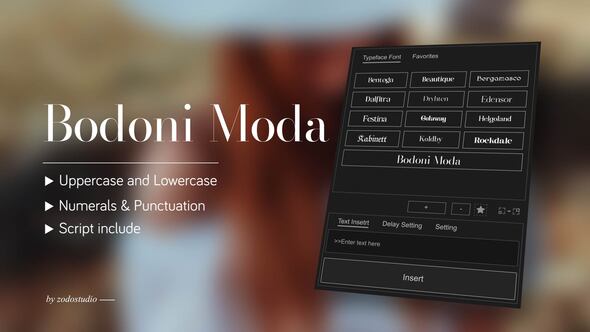 Videohive Animated Typeface - Bodoni Moda Titles template preview
