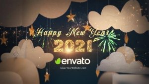 Videohive Happy New Year 2021 Paper Greetings Openers template preview