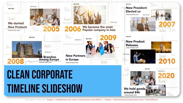Videohive Original Timeline Corporate Slideshow Video Displays template preview