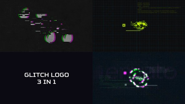 Videohive Glitch Logo 3 in 1 Logo Stings template preview