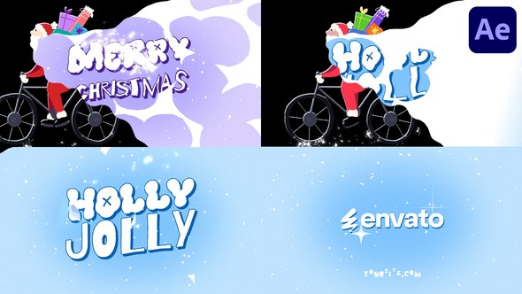 Videohive Santa On Bike Logo Opener | After Effects Openers template preview