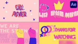 Videohive Girl Power Typography Scenes for After Effects Openers template preview
