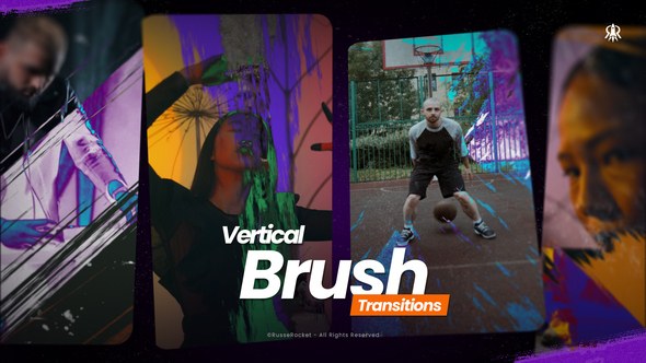 Videohive Vertical Brush Transitions 60377317 Elements template preview
