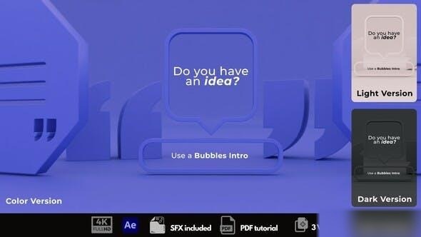 Videohive Bubbles Intro Openers template preview