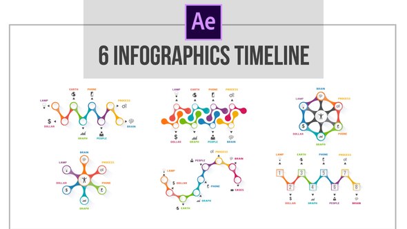 Infographics 6 Roadmaps Template Video Displays template preview