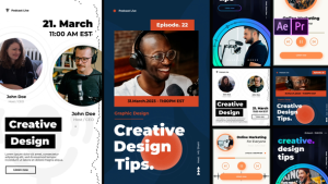 Videohive Podcast Stories and Posts Elements template preview