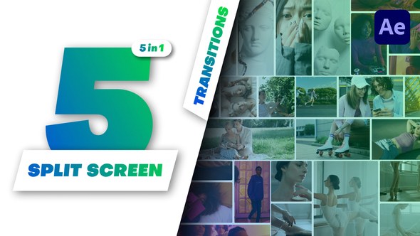 Videohive Multiscreen Transitions - 5 Split Screen - Vol. 10 Elements template preview