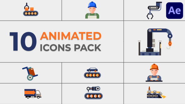 Videohive Industrial Icons Pack for After Effects Elements template preview