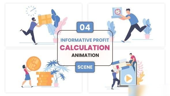 Videohive Informative Profit Calculation Animation Scene