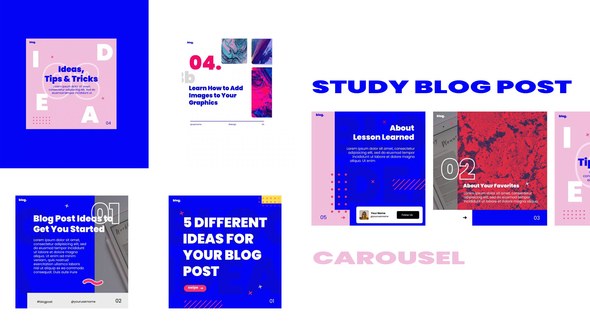 Videohive Study blog post carousel instagram Product Promo template preview