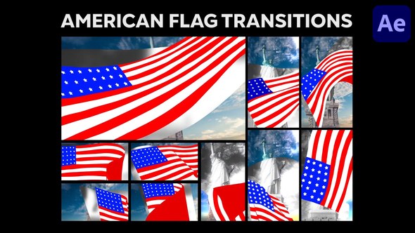 Videohive American Flag Transitions for After Effects Elements template preview