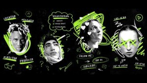Videohive Scribble Head Collage Stories Openers template preview