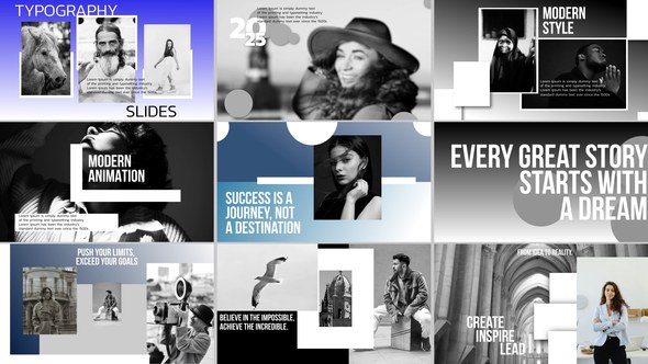 Videohive Typography Slides | AE 55401049 Titles template preview