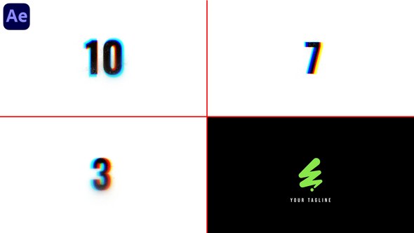 Videohive Countdown Glitch Logo Reveal Logo Stings template preview