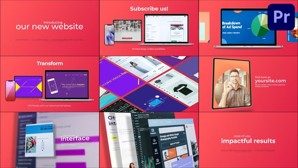 Clean Minimal Website Promo | Premiere Pro MOGRT Premiere Pro template preview