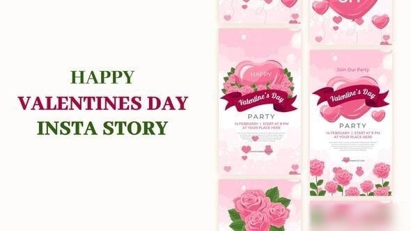 Videohive Happy Valentine's Day Instagram Story Elements template preview