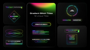Videohive Gradient Glitch Titles 52416626 Titles template preview