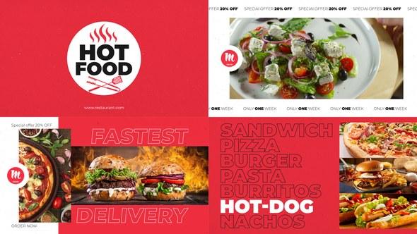 Videohive Fast Food Intro - Restaurant Promo Product Promo template preview