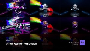 Videohive Intro/Opening - Glitch Gamer Reflection Logo Reveal After Effects Project Files Logo Stings template preview