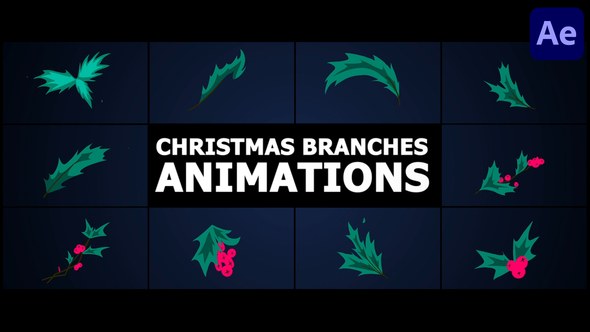 Videohive Christmas Branches Animations | After Effects Elements template preview