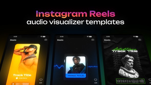 Videohive Instagram audio visualizer template pack. 5 vertical audio visualizers for Instagram Reels / Stories Product Promo template preview