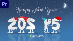 New Year Cartoon 2025 | MOGRT Premiere Pro template preview