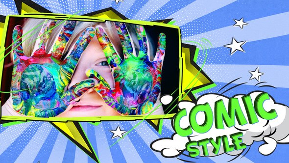 Videohive Comic Style Slideshow Video Displays template preview