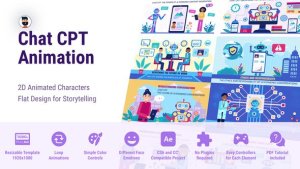 Artificial Intelligence ChatGPT AI Chatbot MOGRT Premiere Pro Premiere Pro template preview