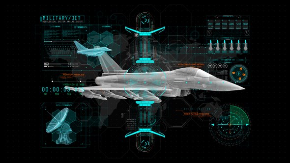 Videohive HUD Info Military Fighter Elements template preview