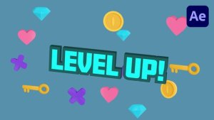Videohive Level Up Fun Gaming Title Titles template preview
