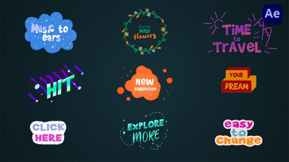 Videohive Cartoon Colorful Titles [After Effects] Titles template preview