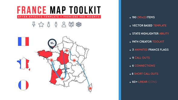 France Map Toolkit Video Displays template preview