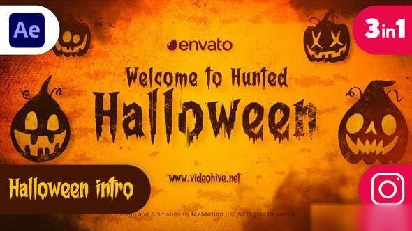 Videohive Halloween Titles || Halloween Intro (3 in 1) Openers template preview