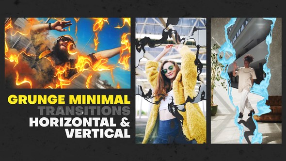 Videohive Grunge Minimal Transitions Elements template preview