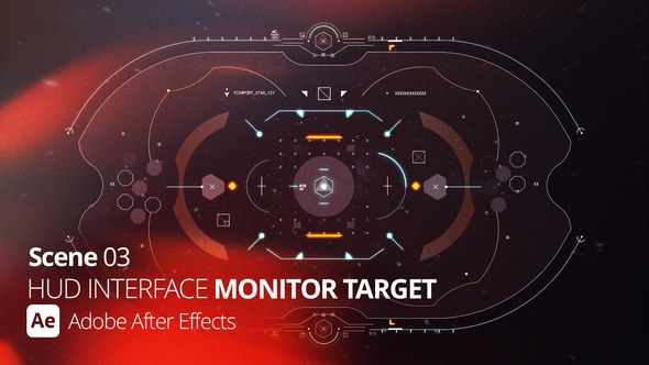 Videohive HUD Interface Monitor Target 03 Ae Infographics template preview