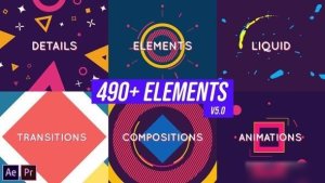 Videohive Shape and Motion Animated Elements Pack Openers template preview