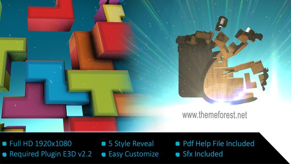 Videohive Block Puzzle Logo Logo Stings template preview