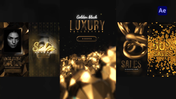 Videohive Golden Black Instagram Stories Product Promo template preview