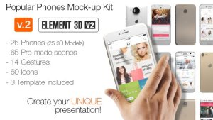 Popular Phones Mock-up Kit Video Displays template preview