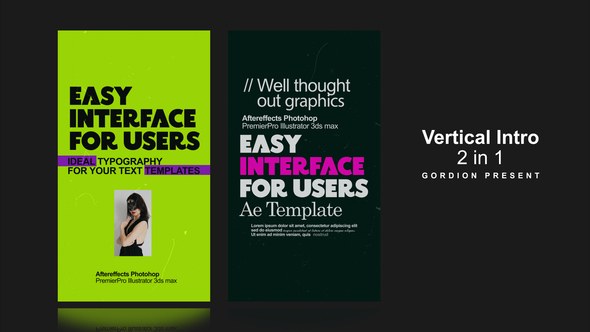 Videohive Vertical Intro 2 in 1 Openers template preview