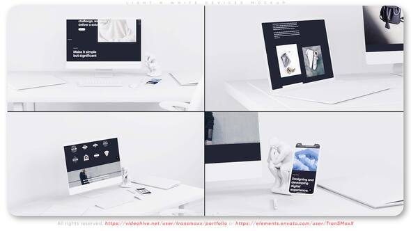 Videohive Light N White Devices Mockup Product Promo template preview