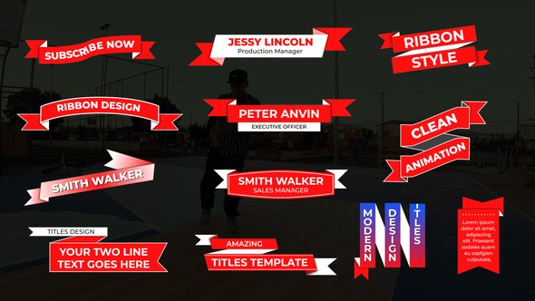 Videohive Ribbon Lower Thirds 49673536 Titles template preview