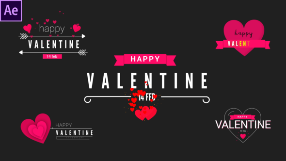 Videohive Valentine Modern Titles Titles template preview