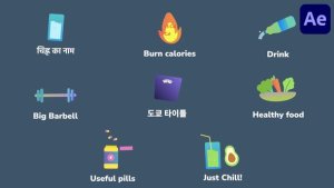 Videohive Healthy Lifestyle Icons And Titles for After Effects Titles template preview