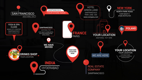 Videohive Location & Navigation Titles Elements template preview