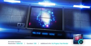 Videohive 3D Action Screens Video Displays template preview