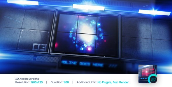 Videohive 3D Action Screens Video Displays template preview