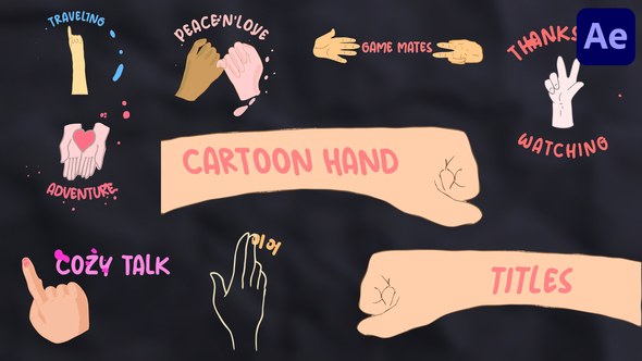 Videohive Cartoon Hands Titles for After Effects 48695018 Titles template preview
