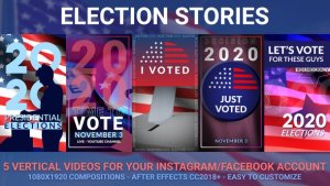 Presidential Election Stories Video Displays template preview