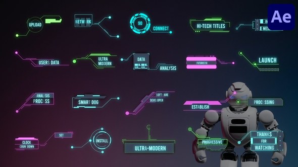 Videohive Hi-Tech HUD Titles for After Effects Titles template preview